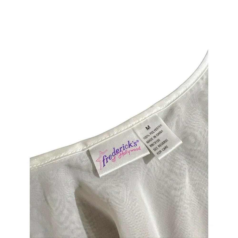 Vtg Fredericks Of Hollywood Sheer Slip Dress Double Layer Bridal Nightie Sz M